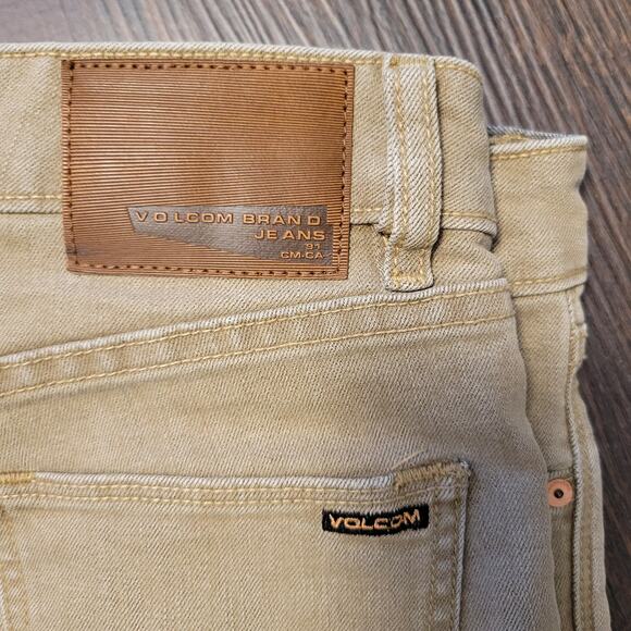 Volcom Jeans Men's 30/29 Tan‎ Vorta Slim Straight Frayed Durable Comfortable - Picture 5 of 5